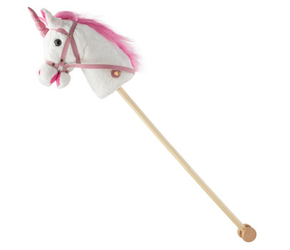 Hobby horse unicorn se zvukem a kolečky Nia Baby Mix white