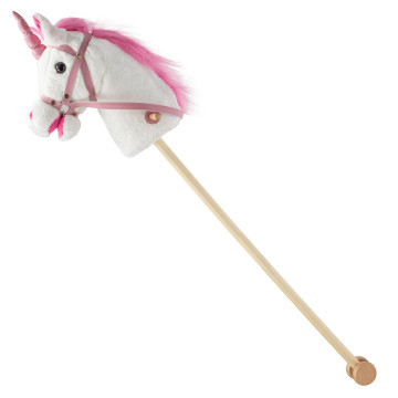 Hobby horse unicorn se zvukem a kolečky Nia Baby Mix white