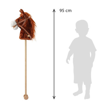 Hobby Horse se zvukem a kolečky Bruno Baby Mix Brown