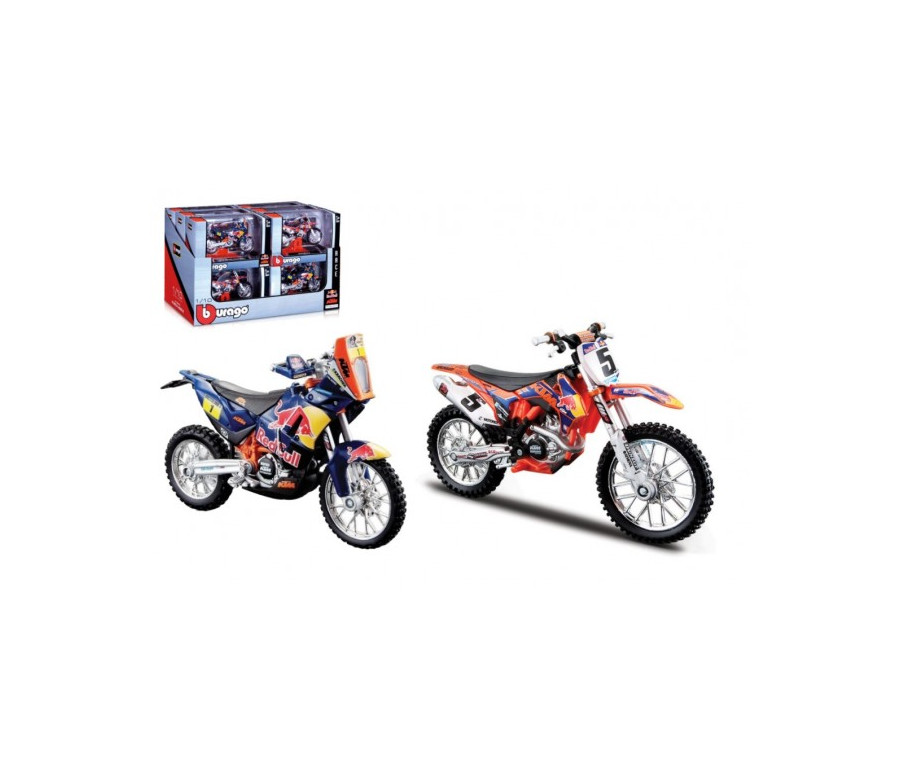 Motorka Bburago 1:18 Red Bull Race 11cm kov/plast 2 druhy v krabičce 17x11x7cm 12ks v boxu