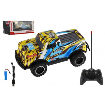 Auto RC Pick-up terénní 27MHz plast 17cm dobíjecí pack+baterie v krabici 26x11x13cm