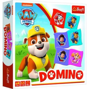 Domino papírové Paw Patrol/Tlapková patrola 28 kartiček společenská hra v krabici 20x20x5cm