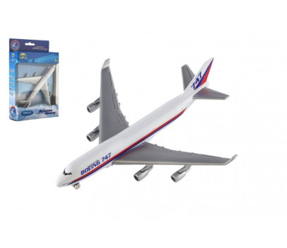 Letadlo Welly Boeing 747 plast/kov 15cm v krabičce 13x21x4,5cm