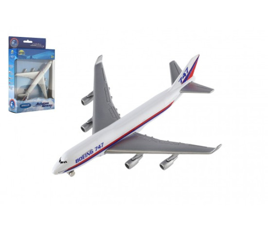 Letadlo Welly Boeing 747 plast/kov 15cm v krabičce 13x21x4,5cm