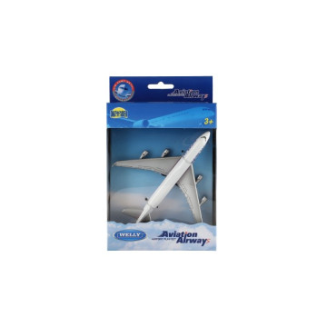 Letadlo Welly Boeing 747 plast/kov 15cm v krabičce 13x21x4,5cm