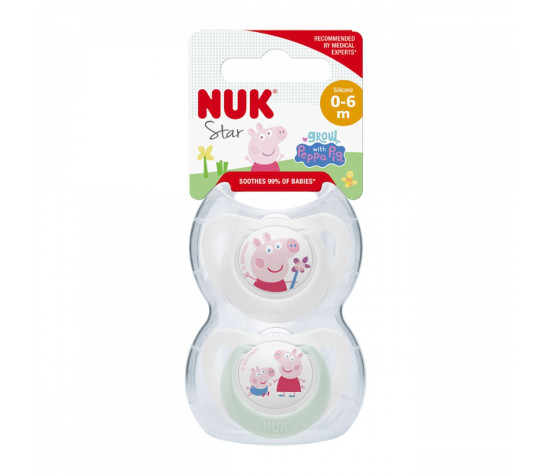 Dudlík NUK Star Peppa Pig 0-6 m 2 ks