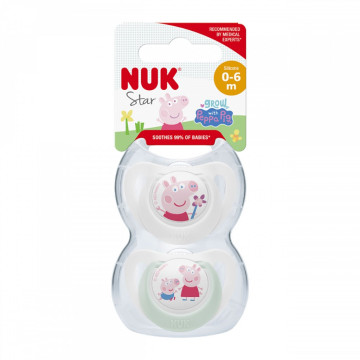 Dudlík NUK Star Peppa Pig 0-6 m 2 ks