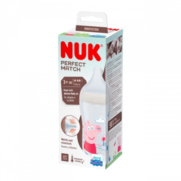 Kojenecká láhev NUK Perfect Match Peppa Pig Temperature Control 260 ml