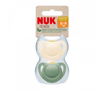 Latexový dudlík NUK For Nature 0-6m 2 ks box zelená