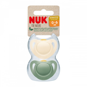 Latexový dudlík NUK For Nature 0-6m 2 ks box zelená