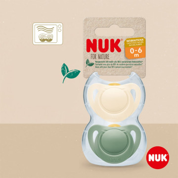 Latexový dudlík NUK For Nature 0-6m 2 ks box zelená