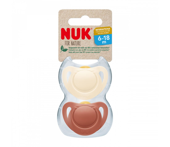 Latexový dudlík NUK For Nature 6-18 m 2 ks box červená