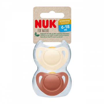 Latexový dudlík NUK For Nature 6-18 m 2 ks box červená