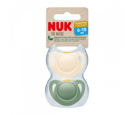 Latexový dudlík NUK For Nature 6-18 m 2 ks box zelená