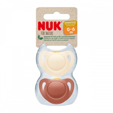 Latexový dudlík NUK For Nature 0-6m 2 ks box červená