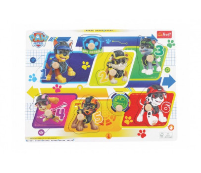 Vkládačka/Puzzle deskové obrysové dřevěné Tlapková patrola/Paw Patrol ve fólii 30x22cm 18m+