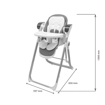 Dětská jídelní židlička 2v1 SMART New Baby grey