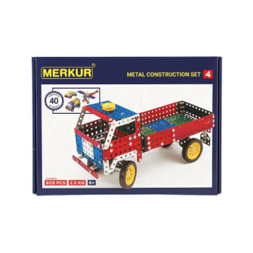 Stavebnice MERKUR 4 40 modelů 602ks 2 vrstvy v krabici 36x26,5x5,5cm