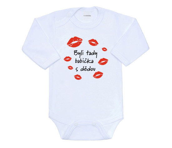 Dětské body s potiskem New Baby Byli tady babička s dědou