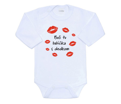 Dětské body s potiskem New Baby Boli tu babička s dedkom