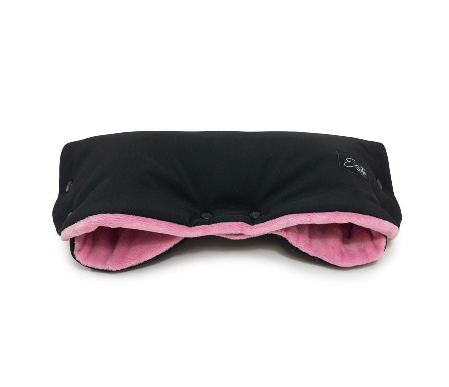 ESITO Rukávník na kočárek Mikroplyš softshell Black / Cameo pink - černá / růžová / 45 x 53 cm