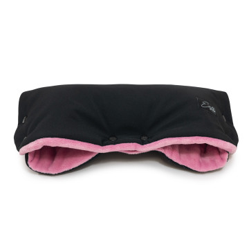 ESITO Rukávník na kočárek Mikroplyš softshell Black / Cameo pink - černá / růžová / 45 x 53 cm