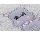 Fillikid Osuška s kapucí hippo grey 75x75 cm