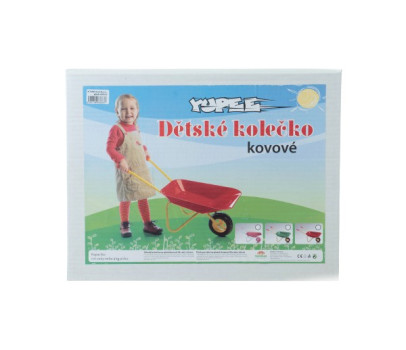 Kolečko plechové Yupee velké červené 78x40x32cm v krabici