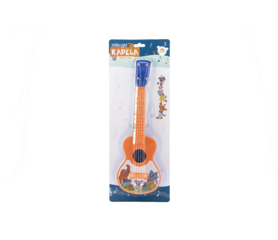 Ukulele/kytara plast 40cm s trsátkem Zvířátka a jejich kapela 2 barvy na kartě