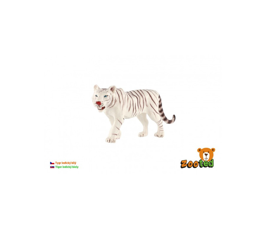 Tygr indický bílý zooted plast 14cm v sáčku