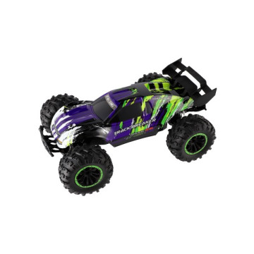 Auto RC Buggy rychlostní 2,4GHz plast 40cm dobíjecí pack+baterie fialové v krabici 42x21x28cm