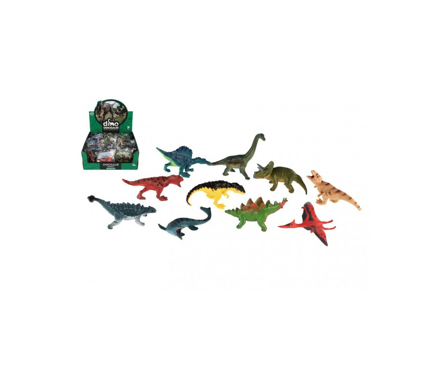 Zvířátko dinosaurus plast 7-9cm mix druhů v sáčku 36ks v boxu