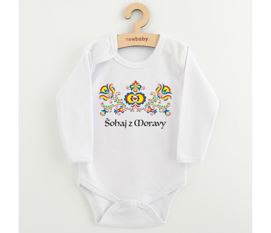 Dětské body s potiskem New Baby Lidový vzor Šohaj z Moravy