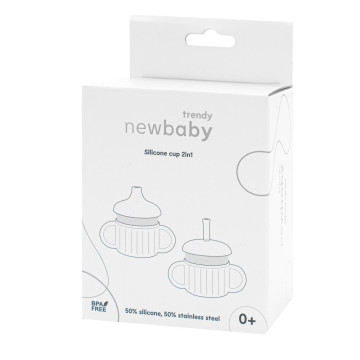 Dětský silikonový hrneček 2v1 New Baby béžový