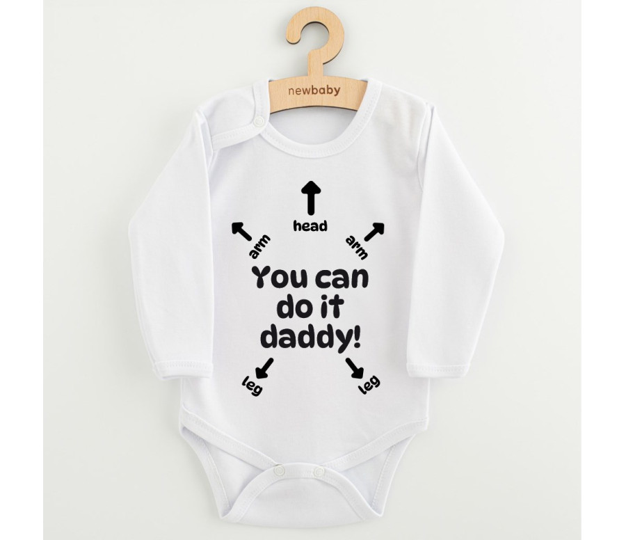 Dětské body s potiskem New Baby You can do it daddy!