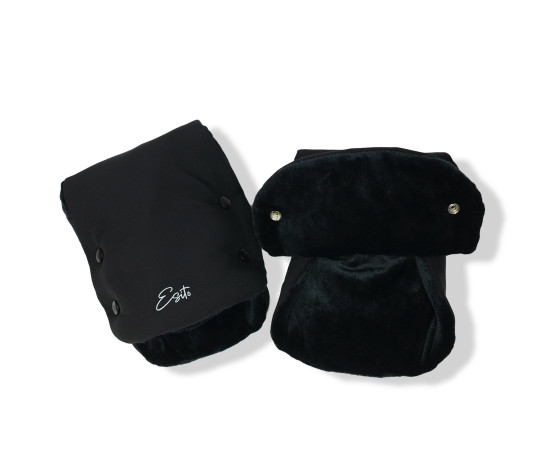 ESITO Rukávník na kočárek Golf Softshell Black - černá / 2x 23 x 21 cm