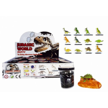 Sliz - hmota 80g Dinosaurus 6cm mix druhů 24ks v boxu