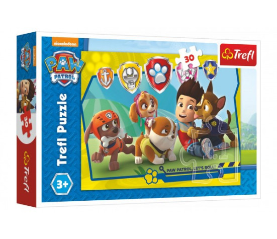 Puzzle Paw Patrol/Tlapková patrola Ryder a kamarádi 27x20cm 30 dílků v krabičce 21x14x4cm