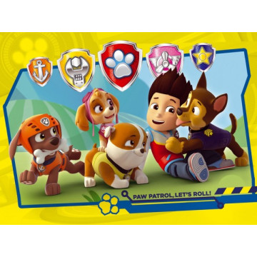 Puzzle Paw Patrol/Tlapková patrola Ryder a kamarádi 27x20cm 30 dílků v krabičce 21x14x4cm