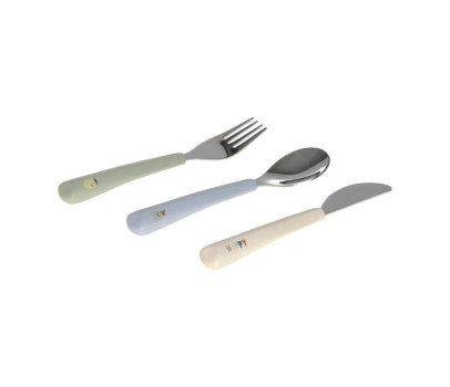 Cutlery with Silicone Handle 3pcs Happy Fruits lemon