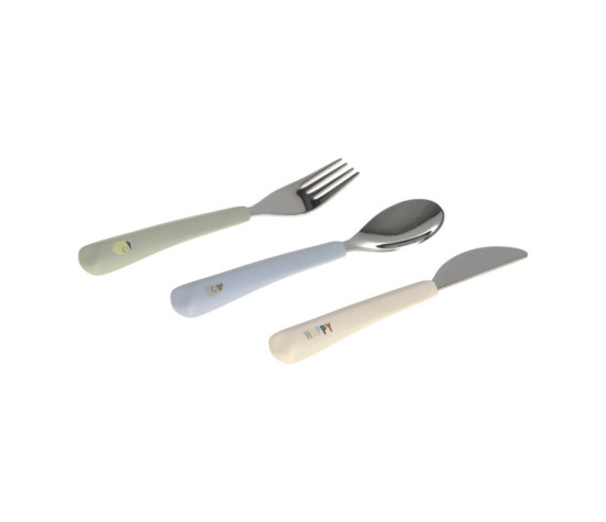 Cutlery with Silicone Handle 3pcs Happy Fruits lemon