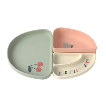 Dish Set Silicone Section Happy Fruits cherry