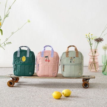 Mini Square Backpack Little Gang lemon dark green