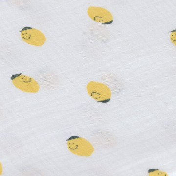 Swaddle Burp blanket 85x85 Happy Fruits lemon