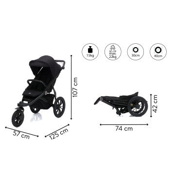 Fillikid Jogger Run black melange