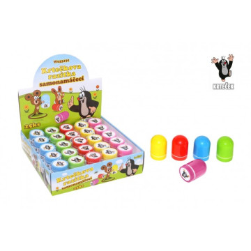 Razítko samonamáčecí Krtek plast 3x4,5cm 5 barev 25ks v boxu