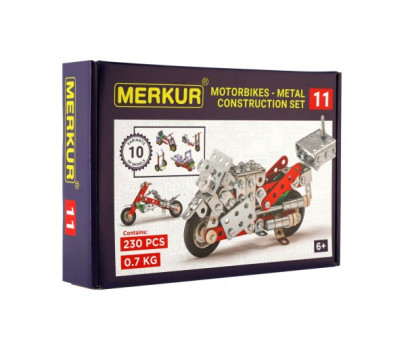 Stavebnice MERKUR 011 Motocykl 10 modelů 230ks v krabici 26x18x5cm