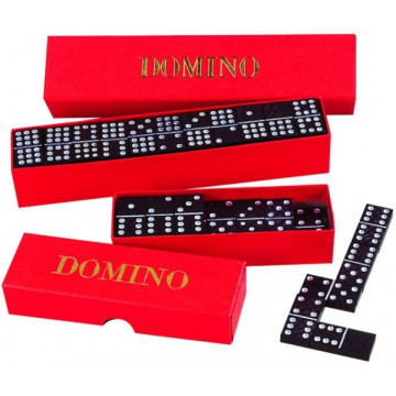 Domino společenská hra dřevo 28ks v krabičce 15,5x3,5x5cm