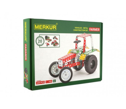 Stavebnice MERKUR Farmer Set 20 modelů 341ks v krabici 36x27x5,5cm