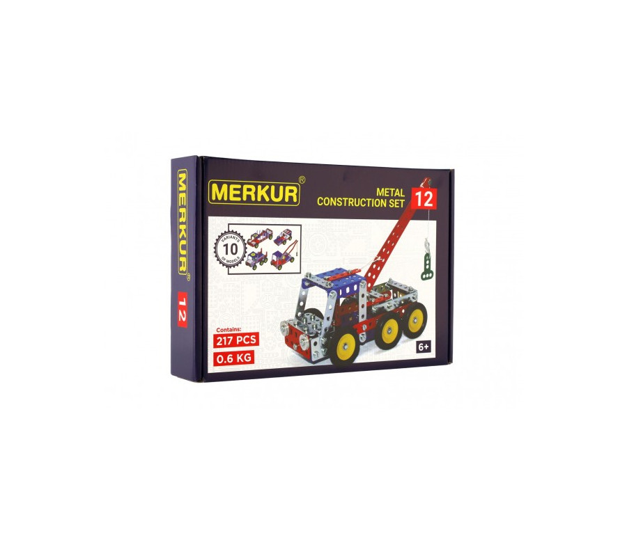 Stavebnice MERKUR 012 Odtahové vozidlo 10 modelů 217ks v krabici 26x18x5cm